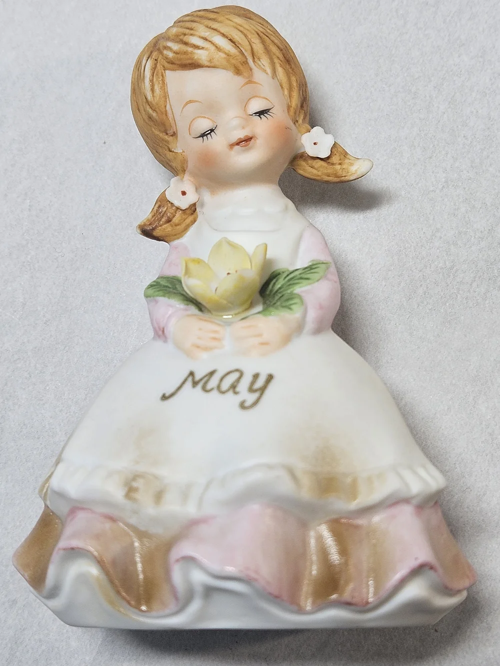 Kelvin's Exclusives May Birthday Month Ceramic  Flower Figurine Girl
